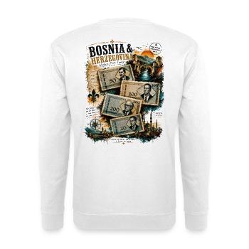 HistorischeGeldscheine Brückencollage Bosnien - Unisex Pullover - Weiß - Hinten