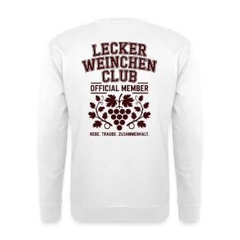 Wein Lecker Weinchen Club Weinliebhaber Rotwein - Unisex Pullover - Weiß - Hinten