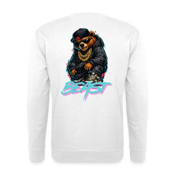 Grizzly Bear Beast Graffiti Portrait - Unisex Sweatshirt - white - Back