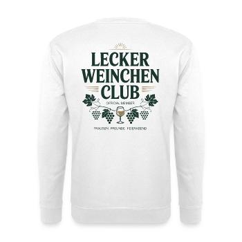 Wein Lecker Weinchen Club Weinliebhaber Rotwein - Unisex Pullover - Weiß - Hinten
