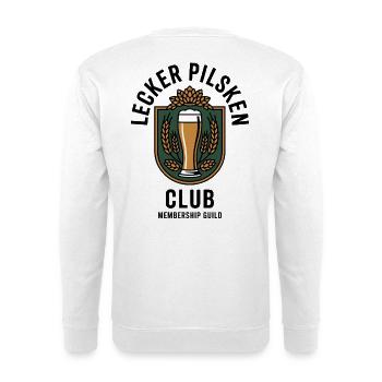 Bier Lecker Pilsken Club Ruhrpott Pils Bierchen - Unisex Pullover - Weiß - Hinten - Michal (187cm)