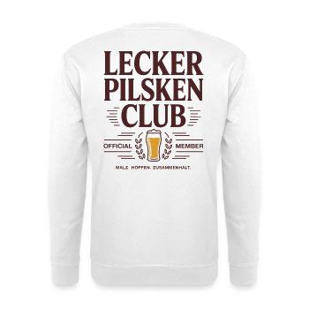 Bier Lecker Pilsken Club Ruhrpott Pils Bierchen - Unisex Pullover - Weiß - Hinten - Michal (187cm)