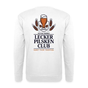 Bier Lecker Pilsken Club Ruhrpott Pils Bierchen - Unisex Pullover - Weiß - Hinten - Michal (187cm)