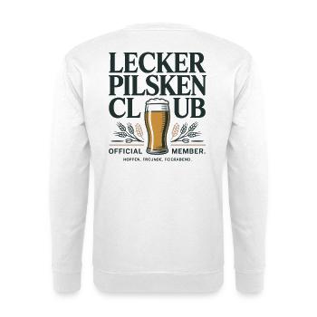 Bier Lecker Pilsken Club Ruhrpott Pils Bierchen - Unisex Pullover - Weiß - Hinten - Michal (187cm)