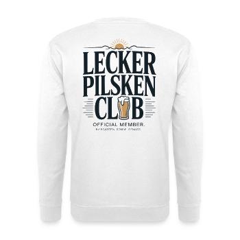 Bier Lecker Pilsken Club Ruhrpott Pils Bierchen - Unisex Pullover - Weiß - Hinten - Michal (187cm)