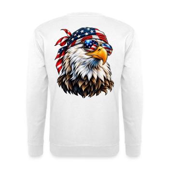Amerikanischer Weißkopfseeadler – USA Freedom & Patriotic Style - Unisex Pullover - Weiß - Hinten - Michal (187cm)