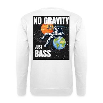Keine Schwerkraft, nur Bass - Unisex Pullover - Weiß - Hinten - Michal (187cm)
