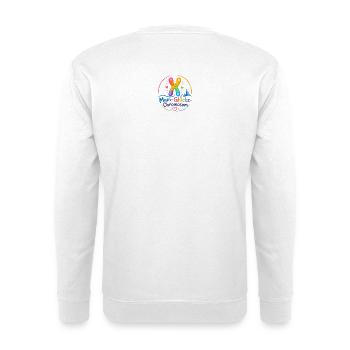 Main-Glueks-Chromoson - Unisex Pullover - Weiß - Hinten - Michal (187cm)
