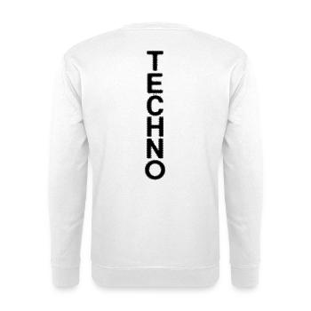Y2K Techno line, minimalist design Rave Festival - Unisex Sweatshirt - white - Back