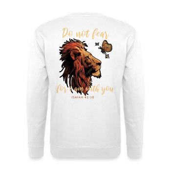Lion Butterfly Bible Verse - Unisex Sweatshirt - white - Back