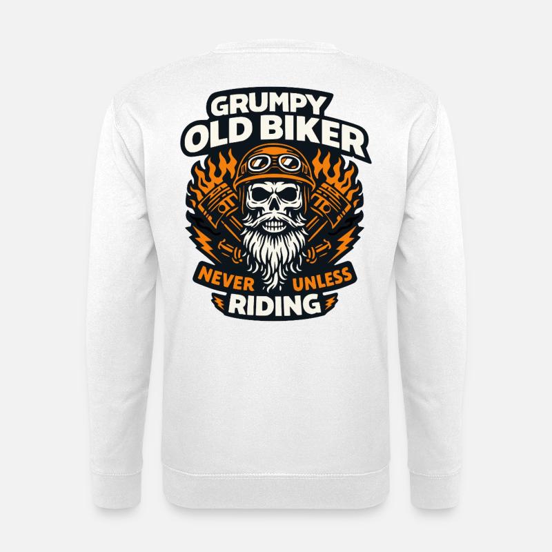 Grumpy old biker - Unisex Sweatshirt - white