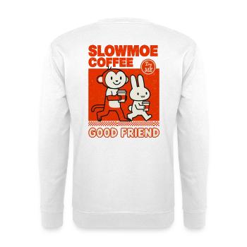 Slowmoe Kaffee Freunde Cartoon - Unisex Pullover - Weiß - Hinten