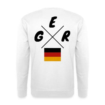 Deutsche Flaggen GER Schriftzug - Unisex Pullover - Weiß - Hinten