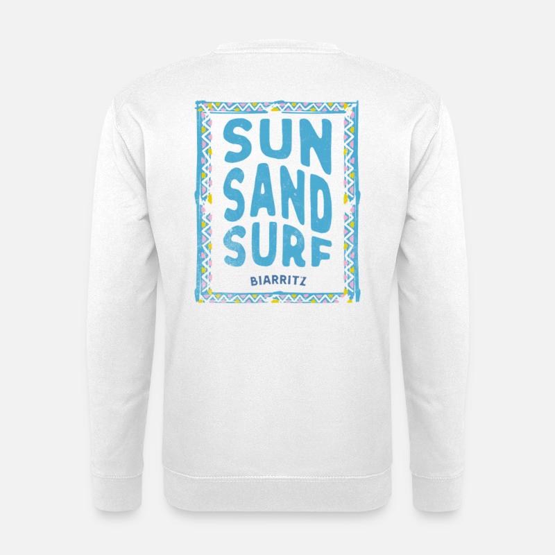 Sonne Sand Surfen Biarritz - Unisex Pullover - Weiß