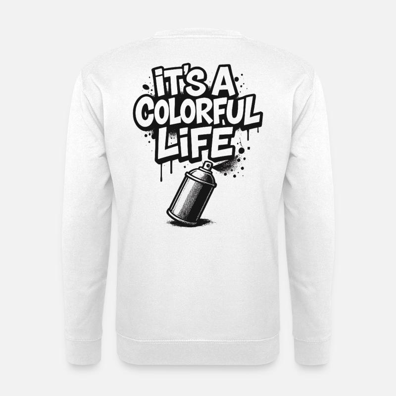 It's a Colorful Life Graffiti - Unisex Pullover - Weiß