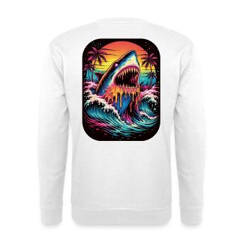 Requin néon au coucher du soleil - Sweat-shirt Unisexe - blanc - Dos