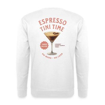 Espresso Tini Time Design im Vintage Look - Unisex Pullover - Weiß - Hinten - Michal (187cm)