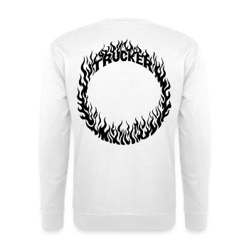 Trucker Fire Ring Detailed - Color Changeable - Unisex Sweatshirt - white - Back