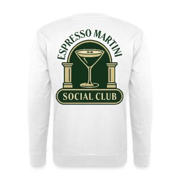 Espresso Martini Social Club  - Unisex Pullover - Weiß - Hinten - Michal (187cm)