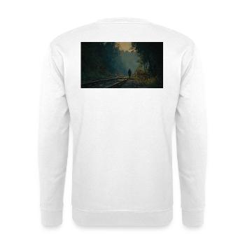 Epic scene near the railway tracks - Unisex Sweatshirt - white - Back