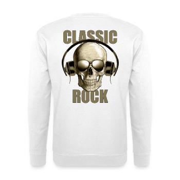 Classic Rock Skull With Headphones Design - Unisex Pullover - Weiß - Hinten - Michal (187cm)