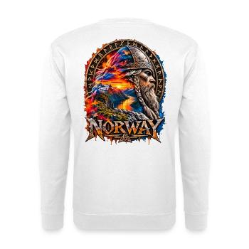 Norwegischer Wikinger Sonnenuntergang - Unisex Pullover - Weiß - Hinten - Michal (187cm)