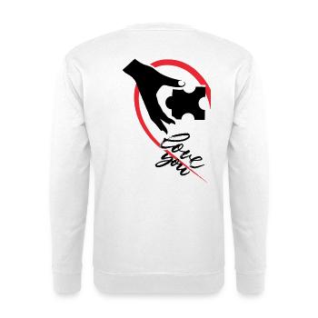 Main tenant un puzzle demi-cœur - Sweat-shirt Unisexe - blanc - Dos