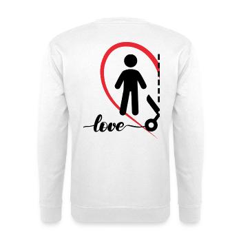 Minimalist Love Design Left Half Heart - Unisex Sweatshirt - white - Back