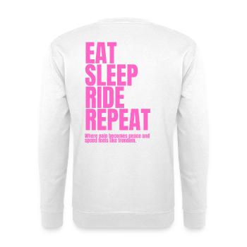 Eat Sleep Ride Repeat Bicycle Motif - Unisex Sweatshirt - white - Back