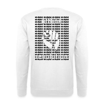 Offline Revolution – Digital Detox Statement Desig - Unisex Pullover - Weiß - Hinten - Michal (187cm)