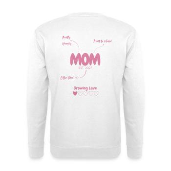 Mom EST. 2027 - Rücken/ Vollformat - Unisex Pullover - Weiß - Hinten - Michal (187cm)