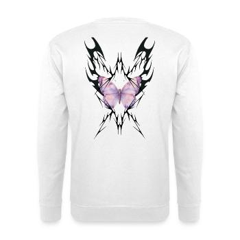 GEBOREN, UM ZERSTÖRT ZU WERDEN - Unisex Pullover - Weiß - Hinten - Michal (187cm)