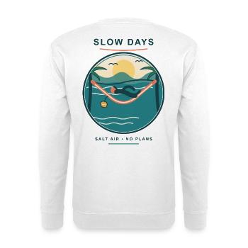 Slow Days Strandhammock Signet - Unisex Pullover - Weiß - Hinten - Michal (187cm)