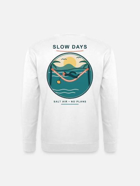 Slow Days Strandhammock Signet - Unisex Pullover - Weiß