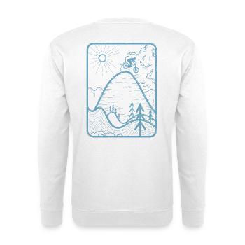 Sunrise Over Mountain Peaks T-Shirt Design - Unisex Sweatshirt - white - Back