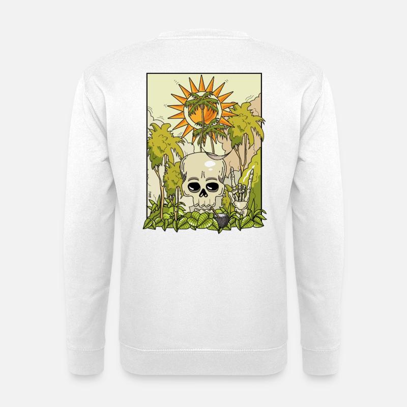 Vulkanischer Totenkopf mit Sonnenkranz - Unisex Pullover - Weiß
