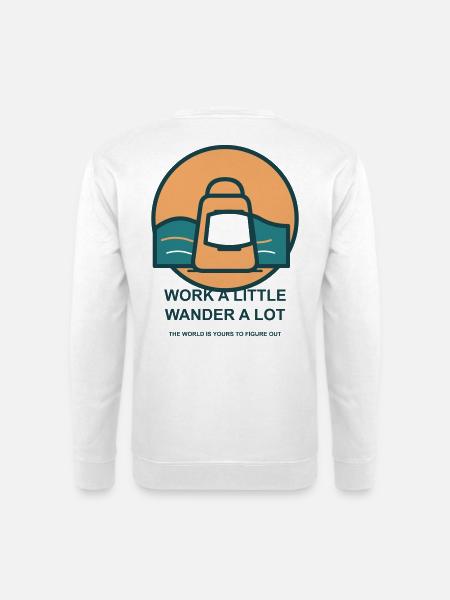 Weniger Arbeit, Mehr Reisen - Unisex Pullover - Weiß