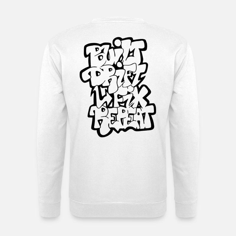 Built Drift Fix Repeat - Unisex Sweatshirt - white
