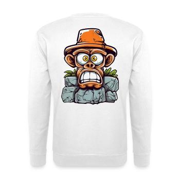 Abenteuerlicher Affen-Charme - Unisex Pullover - Weiß - Hinten
