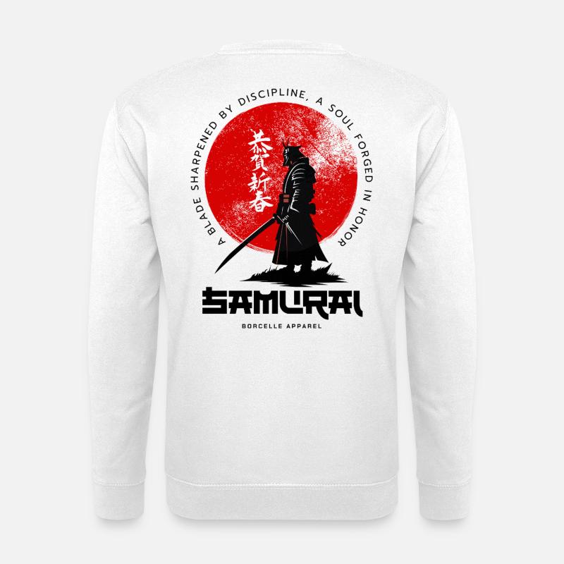 Samurai Mondkreis - Unisex Pullover - Weiß