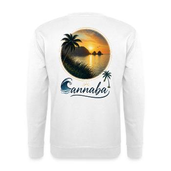 Tropical sunset beach - Unisex Sweatshirt - white - Back