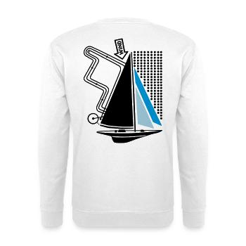 Segelyacht & Regattabahn Segelboot Segeln Yacht - Unisex Pullover - Weiß - Hinten - Michal (187cm)