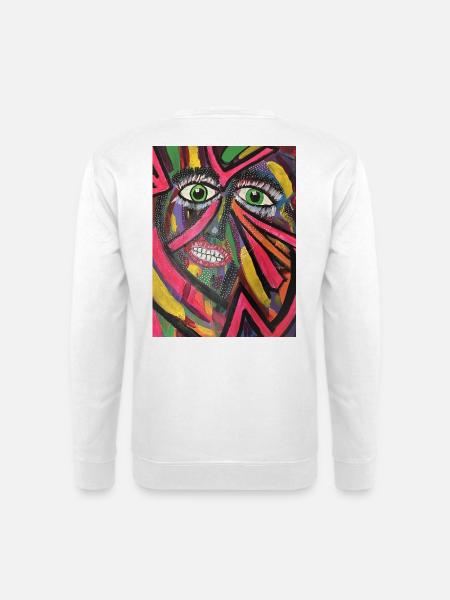 Leuchtendes Porträtmosaik - Unisex Pullover - Weiß