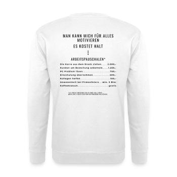 Motivation à travers les packages Rétroimpression - Sweat-shirt Unisexe - blanc - Dos