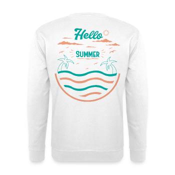 Sommerliches Palmen Strand Design - Unisex Pullover - Weiß - Hinten