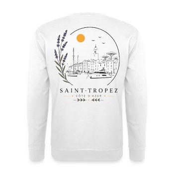 Saint-Tropez Hafen Blick - Unisex Pullover - Weiß - Hinten