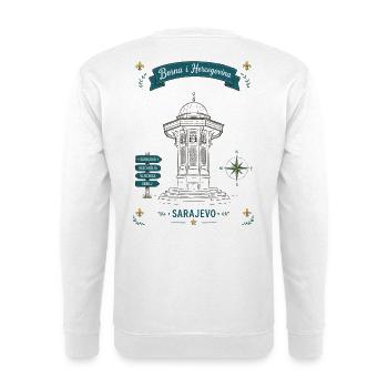Sarajevo Denkmal Laternen-Motiv - Unisex Pullover - Weiß - Hinten