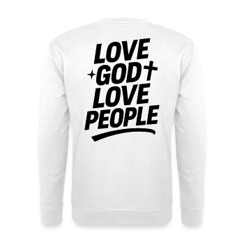 Love God and love your neighbor - Unisex Sweatshirt - white - Back