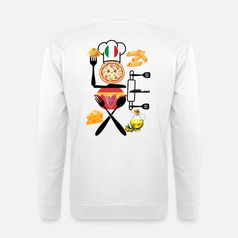 Italienische Genüsse-Collage - Unisex Pullover - Weiß