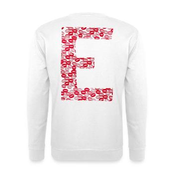 Letter E - tshirt kisses - Unisex Sweatshirt - white - Back